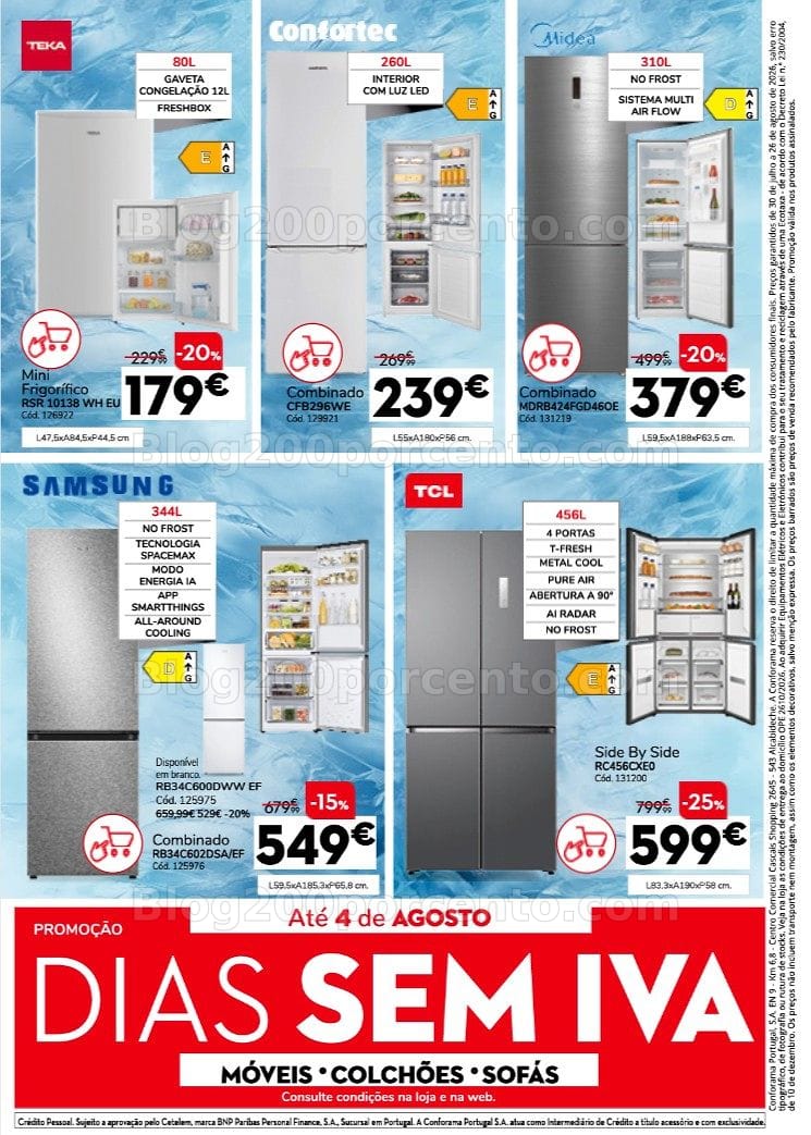 Antevisão Folheto CONFORAMA Promoções de 30 julho a 26 agosto